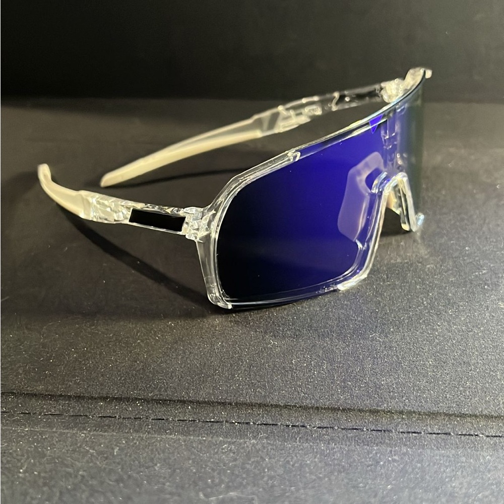 Blue Lens Clear Frame Sunglasses